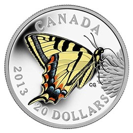 2013 $20 Butterflies of Canada: Canadian Tiger Swallowtail - Pure Silver Coin