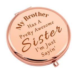 Sister Gifts from Brother Sister Funny Gifts Compact Makeup Mirror for Soul Sister Birthday Gift for Sister Ideas Pocket Makeup Mirror Christmas Graduation Gifts