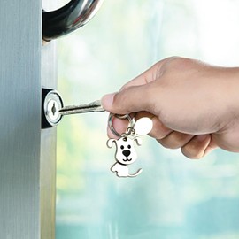 BEIBXHQQ 2 Pieces Dog Keychains, Metal Keychains and Keychains, Animal Keychains, Cartoon Keychains, Cute Dog Backpack Pendants for Dog Lovers (Silver)