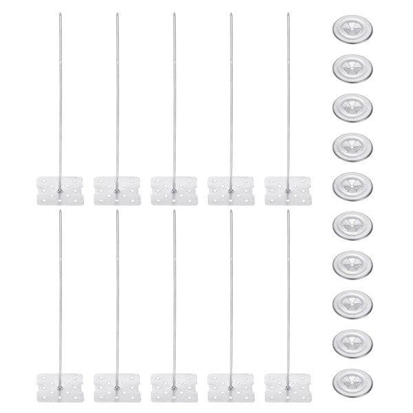 Zaplyte 50 Sets 200mm Perforated Insulation Pins with Round Washer