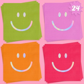 Xo, Servilletas de fiesta de Fetti Smile Rainbow con diseño de arcoíris y feliz decoración de fiesta de cumpleaños, linda despedida de soltera, servilletas de cóctel