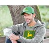 John Deere Hooded Sweatshirt, Trademark Logo, Heather Gray (US, Alpha,