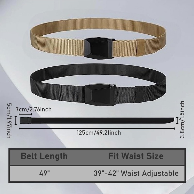 Vikarland 2 Pack Hebillas de Metal Hombres Cinturón Táctico Nylon