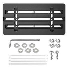 1 PC Car Front License Plate Bracket,License Holder Frame Tag,Plate Holder Set w 6 Unique Screw Bolts & Wrench Kit, Quality Plate Holders Black Easy Mount