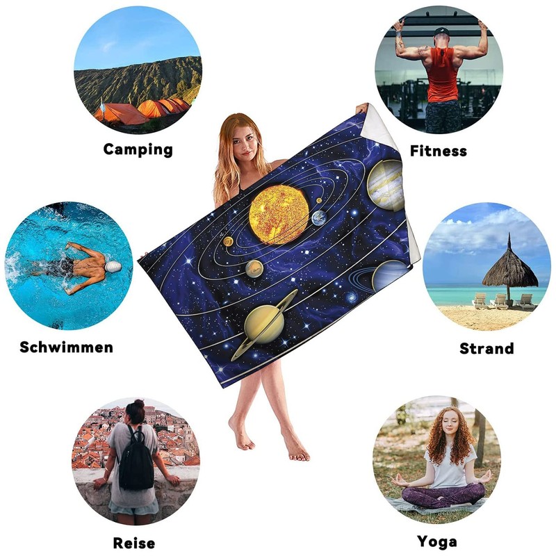 Zomer Beach Towel Large 90 x 180 cm Quick-Drying Microfibre
