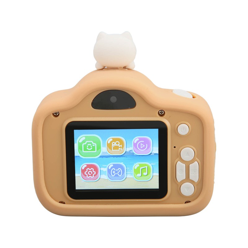 Kids Digital Camera Khaki 40MP HD Dual Camera Children's Cartoon
