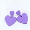 Double Heart Earrings for Women Colorful Love Heart Dangle Drop