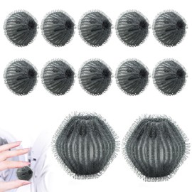 Alovez 12 Stück Sicherer Tierhaarentferner Waschmaschine, Haustierhaarentferner Waschmaschinen, Haarfänger Flusensiebe, Wiederverwendbarer Tierhaarentferner für Wäsche (Grau)