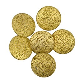 Mibo 6pcs Zinc Die Cast Metal Shank Button - Celtic Scroll Pattern - 36L(22mm) - Matte Gold