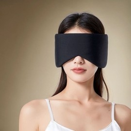 Comfortable Ear-Friendly Sleep Eye Mask - Double-Sided Travel Eye Cover Nap Gray 2ea
