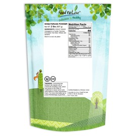 Food to Live Wheatgrass Powder, 3 Pounds - Rich in Vitamins & Nutrients, 100% Pure, Nutrient-Dense Superfood, Vegan, Raw, Kosher, Bulk