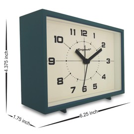 Königswerk Analog Alarm Clock, 6 inch Silent Non Ticking Small Clock with Night Light, Battery Operated Simply Design for Bedroom, Bedside, Living Room, Room Decor, Desk, Table (Green)