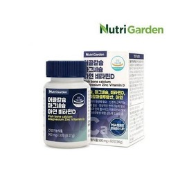 NutriGarden 뉴트리가든 어골칼슘 마그네슘 아연 비타민D 망간 종합 영양제 900mg x 60정 1개월 NutriGarden Fish Bone Calcium Magnesium Zinc Vitamin D Manganese Multivitamin 900mg x 60 tablets 1 month