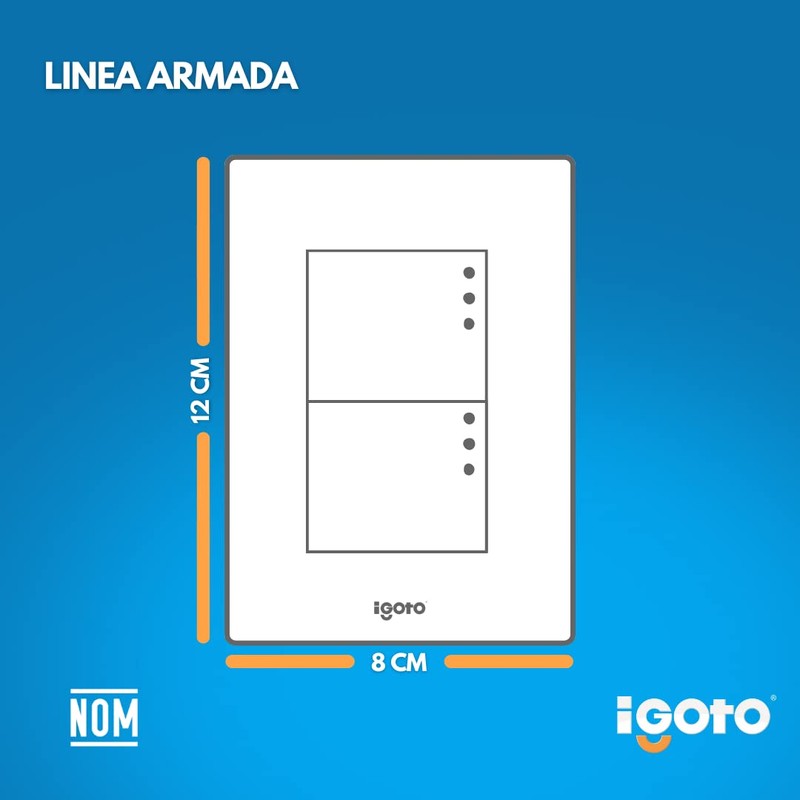 iGoto PB513-M Placa Armada 2 Apagadores de 1.5 Módulos/Marfil/Lugano