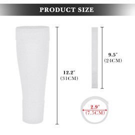 Linkidea Kids Soccer Leg Sleeve with Shin Guard Straps, Easy to Put On for Child, Compatible with Shin Guards and Grip Socks, Best Alternative to Soccer Athletic Socks for Child 6-8 Years (White)