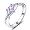 YL 925 Sterling Silver Engagement Rings 5MM Heart Cut Birthstone