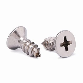 #4 x 1/2" Wood Screw 100Pcs 18-8 (304) Stainless Steel Screws Flat Head Phillips Fast Self Tapping Drywall Screws by SG TZH