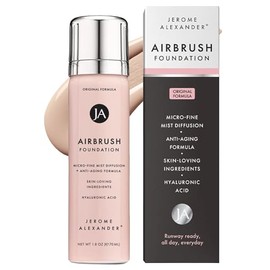 Jerome Alexander MagicMinerals AirBrush - Base de maquillaje en aerosol con ingredientes activos para el cuidado de la piel, ultraligera, construible, fórmula de cobertura completa (ligero)