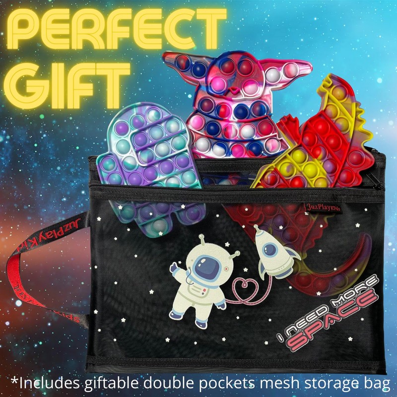 Push Pop Bubble Sensory Fidget Toy Space Dinosaur Astronaut Alien