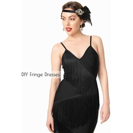 Fringe Trim Tassel 8 inch Wide 2 Yards Long for Clothes Accessories Latin Wedding Dress DIY Decoration… (Pink)