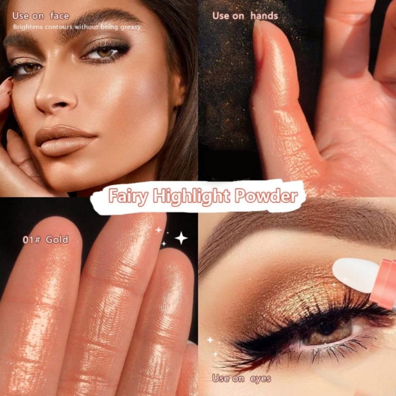 Polvo de Hadas Iluminador Maquillaje Brillo Corporal y Facial Rubor