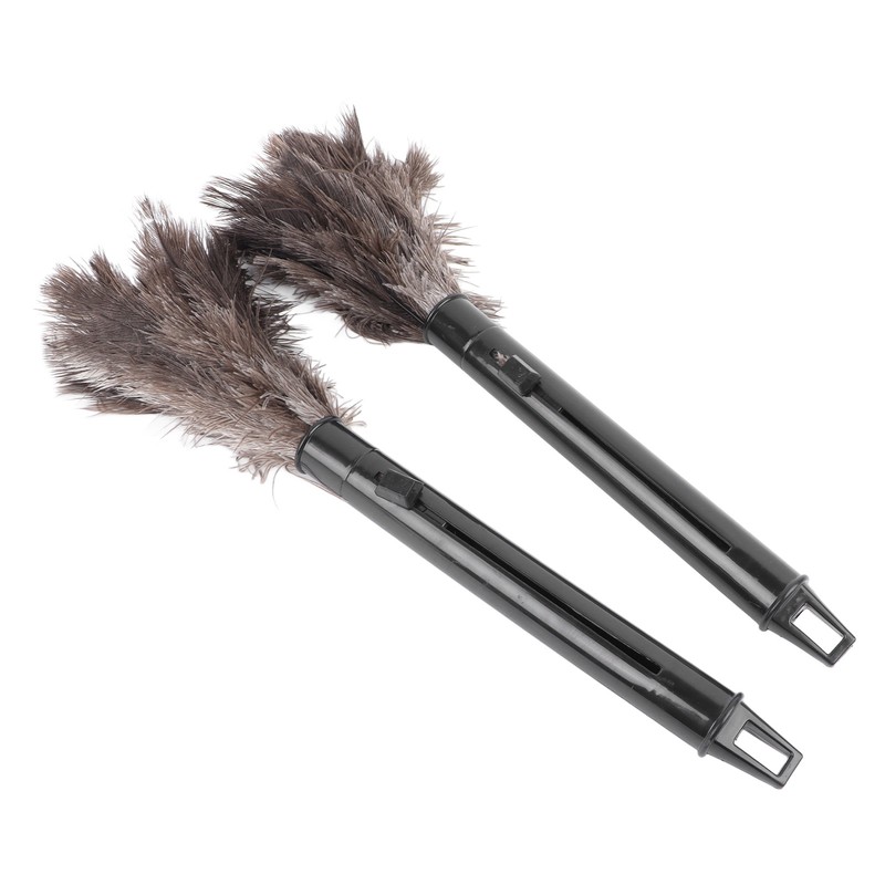 2Pcs Retractable Feather Duster Ostrich Feathers Duster with Long Handle