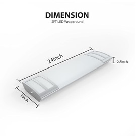 FAITHSAIL 2FT LED Light Fixture 20W, 2200lm, 4000K Neutral White, 2 Foot LED Linear Flush Mount Kitchen Lights Fixtures Ceiling for Closet, Craft Room, Laundry, Fluorescent Tube Replacement, 2 Pack