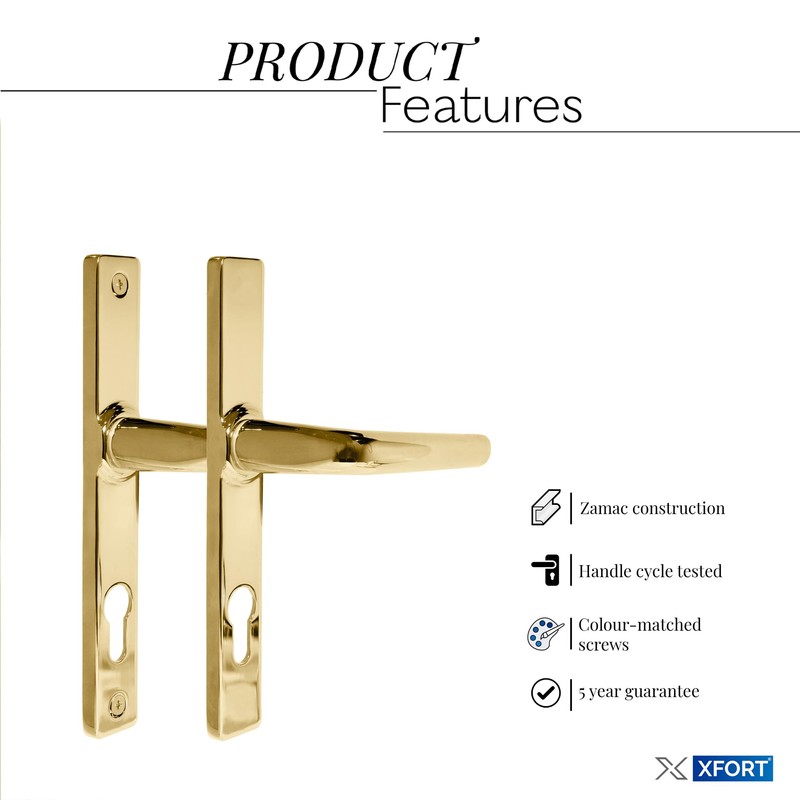 XFORT Uros Polished Brass (PZ 70mm, Screw Hole Distance 180mm,
