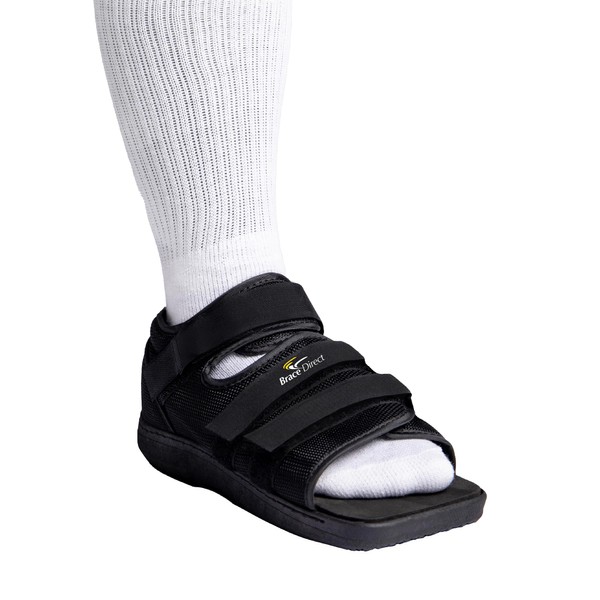 Brace Direct Post Op Recovery Shoe - Adjustable Medical Walking Shoe for Post Surgery or Operation Support, Broken Foot or Toe, Stress Fractures, Bunions, or Hammer Toe for Left or Right Foot