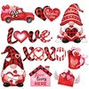 Blosssound 9 Pieces Valentines Day Magnets Buffalo Plaid Magnetic Stickers