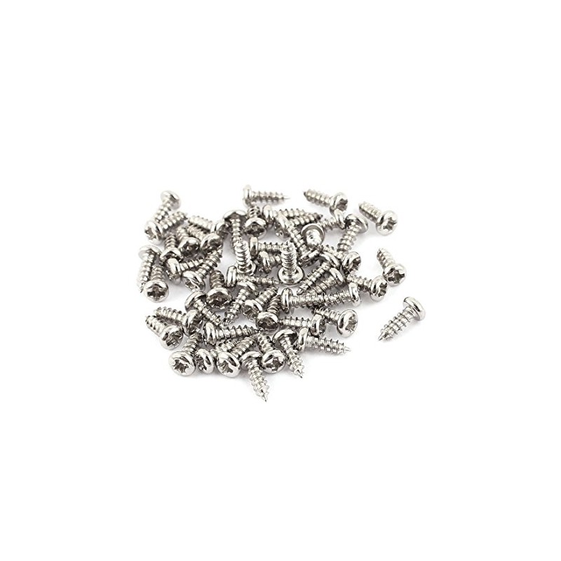 uxcell 50 Pcs M2 X 6mm Stainless Steel Phillips Round