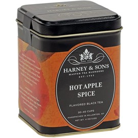Harney & Sons Hot Apple Spice Tea, Loose leaf, Flavored Black tea, 4 oz tin