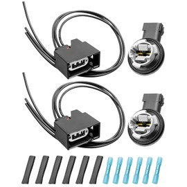 Front Turn Signal Light Socket & Turn Signal Light Connector Plug Harness Wiring Set Fit for Jeep Wrangler JK JKU 2007-2018 Replace 68065016AB 68226719AA 68030098AB 68030098AA