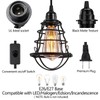 Industrial Plug in Pendant Light Vintage Hanging Cage Pendant Lighting