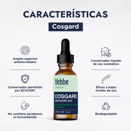 HEBBE COSMETICS CSVD8 Cosgard Conservador Natural Geogard 221 Cosmetica Bio 10 Ml