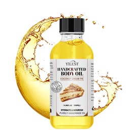 Coconut Cream Pie Body Oil, Handcrafted Body Oil – Coconut Cream Pie Scent | Hydrate & Nourish with Jojoba, Sweet Almond, Coconut & Olive Oils Moisturizing for Dry Skin