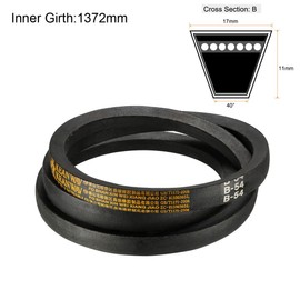 sourcing map B-54 V-Belt 54 Inch Pitch Length, B-Section Rubber Drive Belt 1372 Li