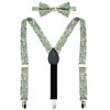 BELLUNO Boys' Floral Suspenders and Bow Tie Set, Pre-Tied Cotton