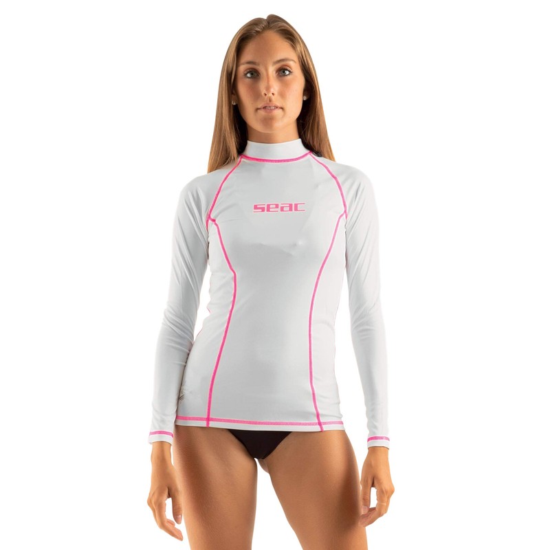 SEAC Women's Lady's Rash Guard T White, Long Sleeve, Sun