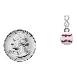 Delight Jewelry Silvertone Mini White Baseball - Silvertone Infinity Post Earrings