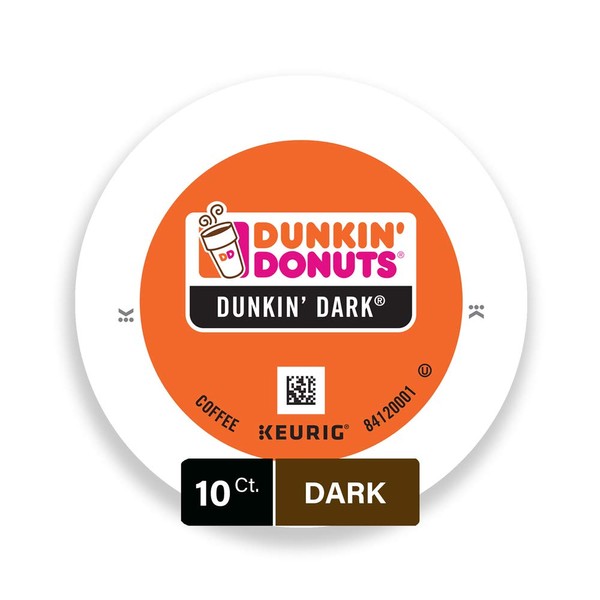 Dunkin' Donuts Dunkin' Dark K-Cup Pods, Dark Roast, For Keurig Brewers, 10 Count