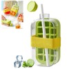 2-in-1 Ice Bottle Cup with Straw,Zero Touch Press Ice Cube