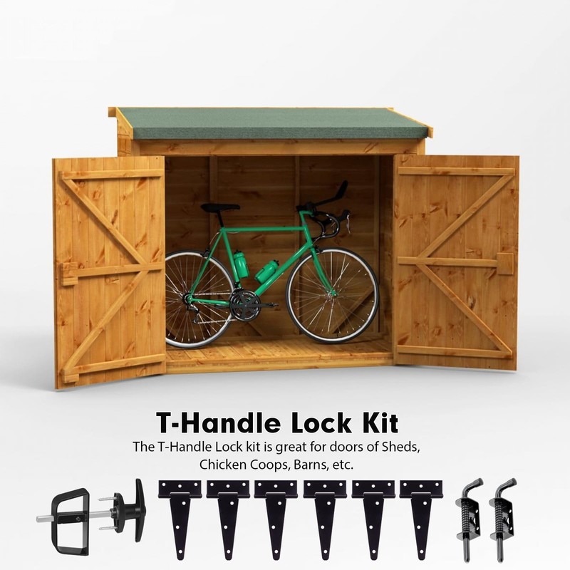 BTEOBFY Double Door Shed Hardware Kit -Includes Window and Door/Window