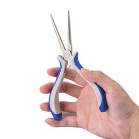 Gelirda 1Pc Small Blue Needle Nose Pliers Tool Professional Long Chain Nose Pliers for Jewelry Making Wire Bending Jump Ring Manipulating