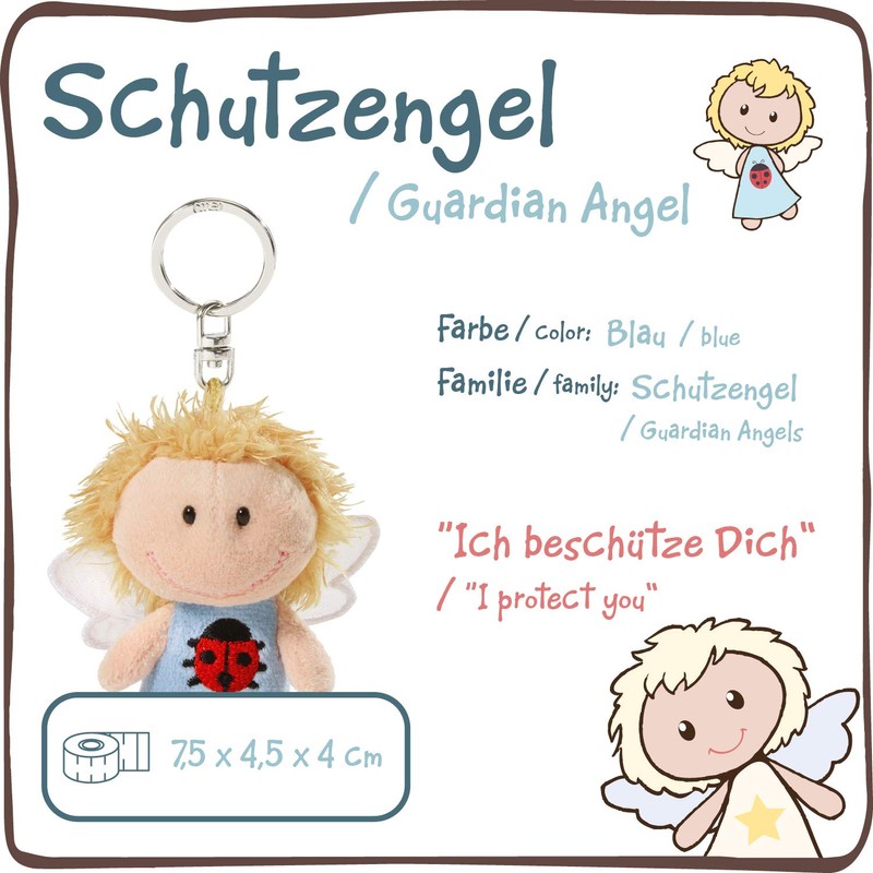 NICI Guardian Angel Key Ring, light blue
