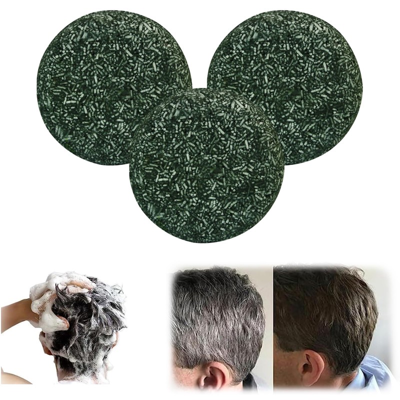 Barra de champú oscura, 3 piezas para revertir las canas,