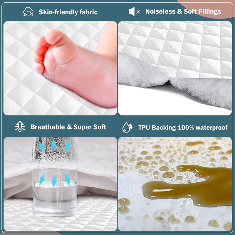Dudu N Girlie Quilted Mini Cot Mattress Protector Waterproof 50