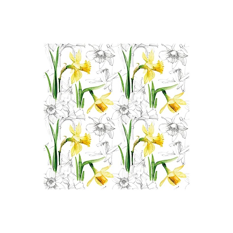 Anniversary House Tiflair Luxury Spring Napkins, Spring Daffodil Design, Thick