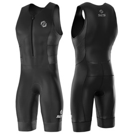 SLS3 AG Triathlon Suit Men - Durable FRT Sleeveless Trisuit Men - Lightweight Mens Tri Suit, 2 Pockets (Midnight Black, Small)