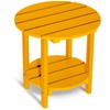 LOENIY 2 Tier Round Outdoor Side Table with Wood-Like Grain,